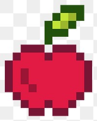 PNG Red apple pixelated fruit graphic illustration sticker, transparent background