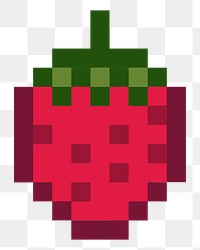 PNG A strawberry pixelated fruit  illustration sticker, transparent background