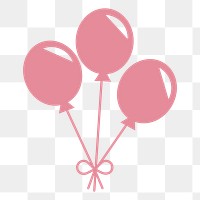 PNG Party balloons Valentines day icon illustration sticker, transparent background