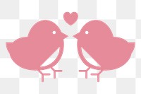 PNG Love birds Valentines day icon illustration sticker, transparent background