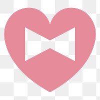PNG Heart shape Valentines day icon illustration sticker, transparent background