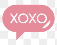 PNG XOXO message Valentines day icon illustration sticker, transparent background