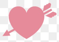 PNG Heart shape Vaalentines day icon illustration sticker, transparent background