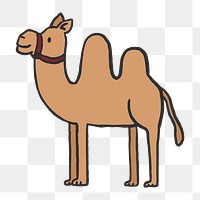 Png cute camel  doodle   sticker, transparent background