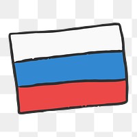 Png Russian flag doodle  sticker, transparent background