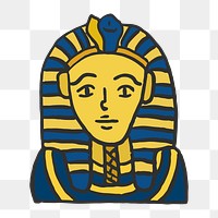 Png Egyptian Pharaoh doodle  sticker, transparent background