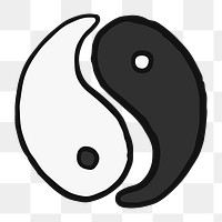 Png Yin and yang symbol  sticker, transparent background