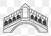 Png Italian Rialto Bridge  sticker, transparent background