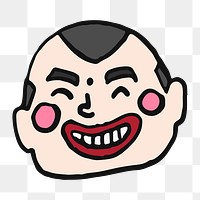 Png Chinese funny smile mask  sticker, transparent background