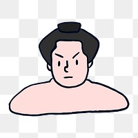 Png Japanese sumo wrestler  sticker, transparent background