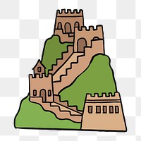 Png Great Wall of China  sticker, transparent background