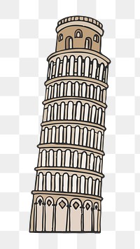 Png Leaning Tower Pisa  sticker, transparent background