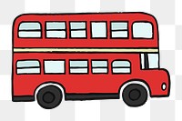 Png red London bus  sticker, transparent background