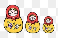 Png Russian nesting doll  sticker, transparent background