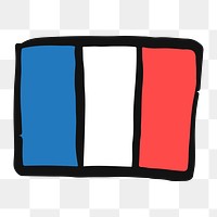 Png French flag doodle   sticker, transparent background