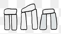 Png cute Stonehenge doodle  sticker, transparent background