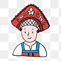 Png traditional Russian costume  sticker, transparent background