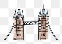 Png Tower Bridge doodle   sticker, transparent background