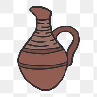 Png ancient Egyptian urn  sticker, transparent background