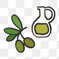 Png olive oil doodle   sticker, transparent background