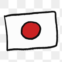 Png Japanese flag doodle  sticker, transparent background