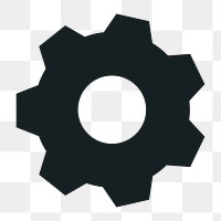 Gear icon png,  transparent background 