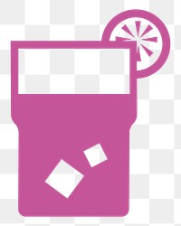 PNG Glass of lemonade icon illustration sticker, transparent background
