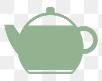 PNG Green  teapot icon illustration sticker, transparent background