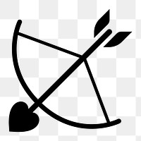 Cupid icon png bow and arrow icon, transparent background