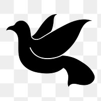 Dove bird icon png, peace symbol illustration on transparent background