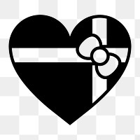 Heart gift box icon png, transparent background