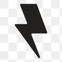 Lightning bolt sign icon png,  transparent background 