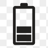 Half battery icon png,  transparent background 