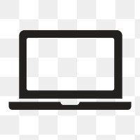 Laptop icon png, digital device illustration on  transparent background 