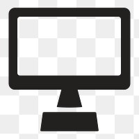 Computer monitor icon png,  transparent background 