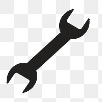 Wrench icon png,  transparent background 