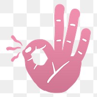 Png Ok hand gesture icon illustration element, transparent background