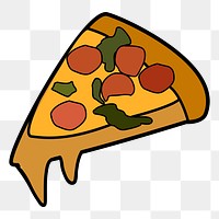 Pizza sticker png, transparent background