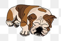 Sleeping dog png, transparent background