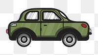 Png green sedan car illustration, transparent background