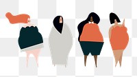 Plus size women character png, transparent background