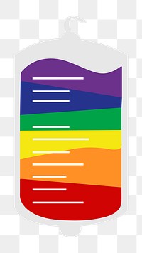 Png rainbow blood bag illustration, transparent background