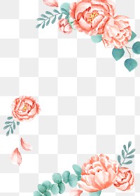 Rose png border, transparent background