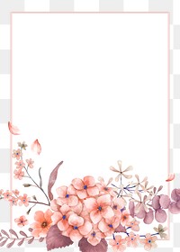 Pink flower png frame, transparent background