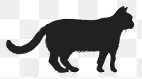 Png black cat silhouette, transparent background