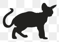 Png sphynx cat silhouette, transparent background