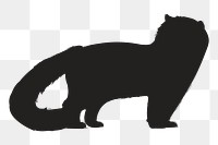 Png fluffy cat silhouette, transparent background