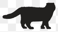 Png cat side view silhouette, transparent background