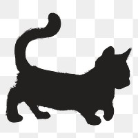 Png kitten silhouette, transparent background