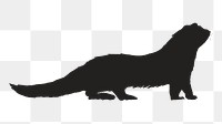 Png black ferret silhouette, transparent background